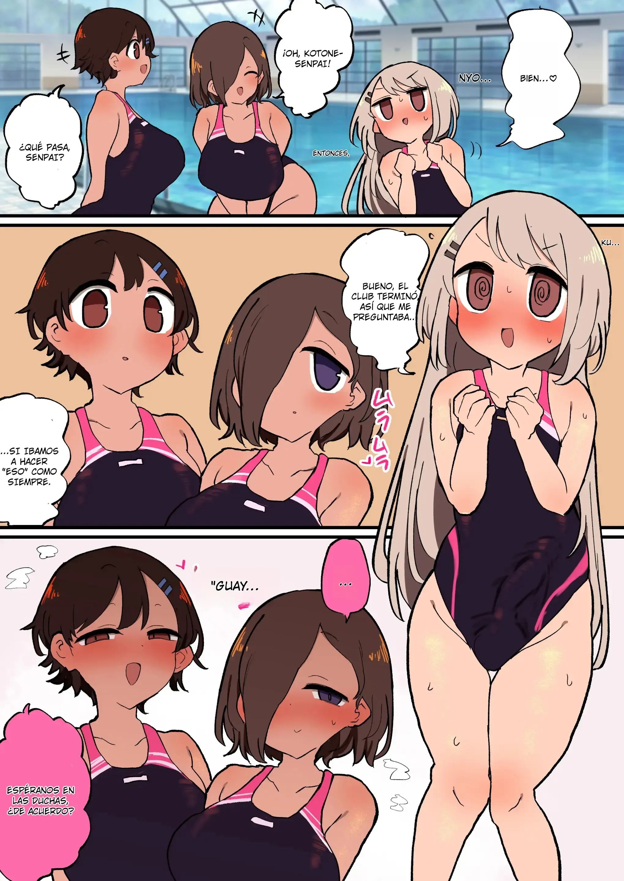 Futanari Suieibu-chan Wa Buchou Kengen de Mainichi Haremu Osettaishitemoraemasu｜Con la Autoridad de la Presidenta Futanari, Todas las Miembros del Club de Natación Entrenan a Diario como su Harem Exclusivo